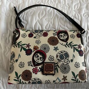 Dooney & Bourke Cream Floral Coco Crossbody with Black Strap